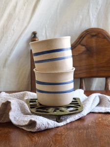 Small Drinking Cup with Blue Stripes