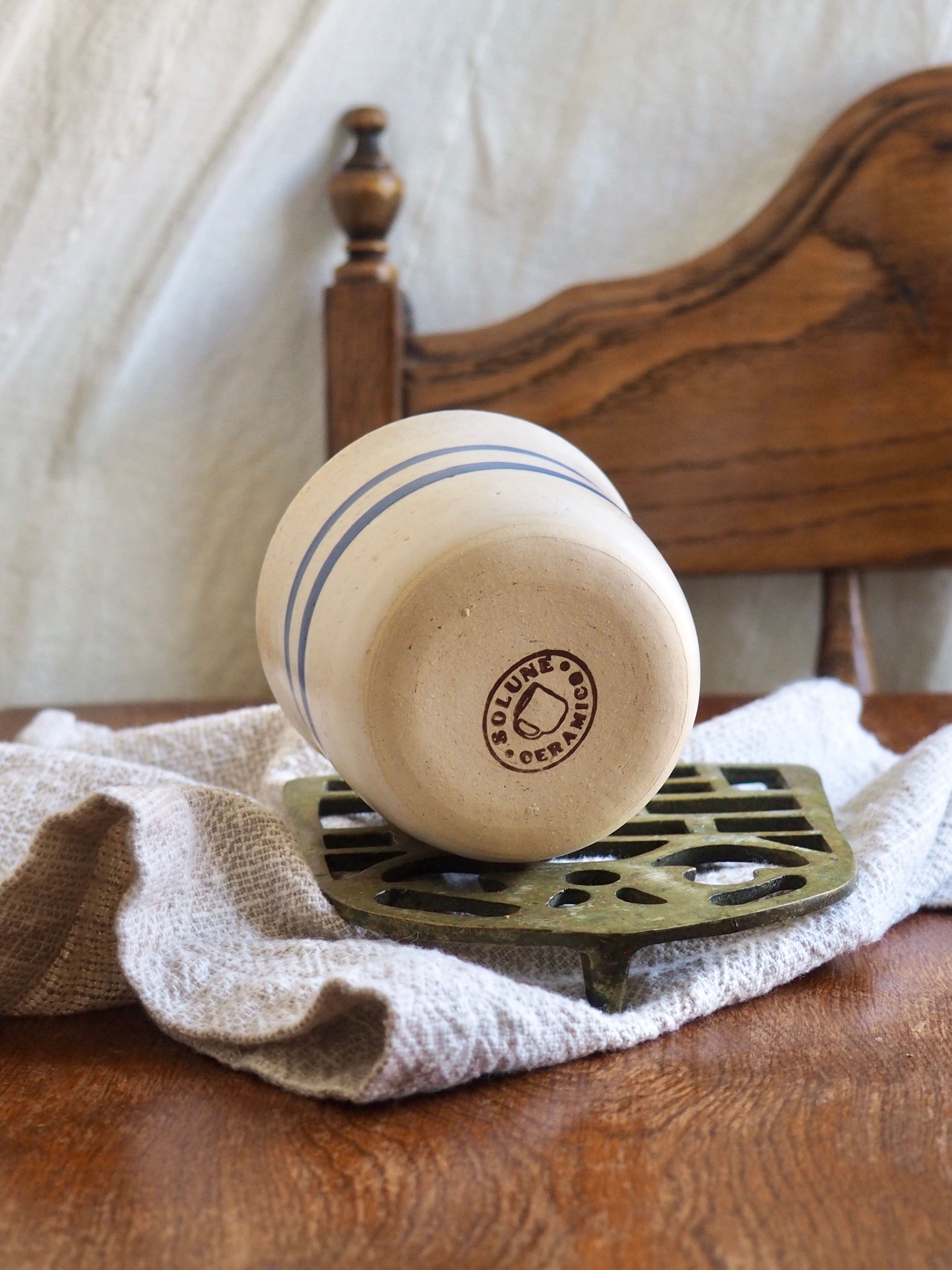 Small Drinking Cup with Blue Stripes