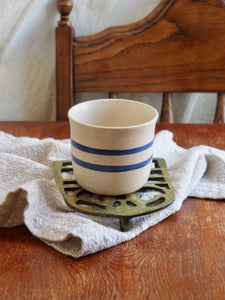 Small Drinking Cup with Blue Stripes