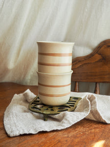 Small Drinking Cup with Brown Stripes