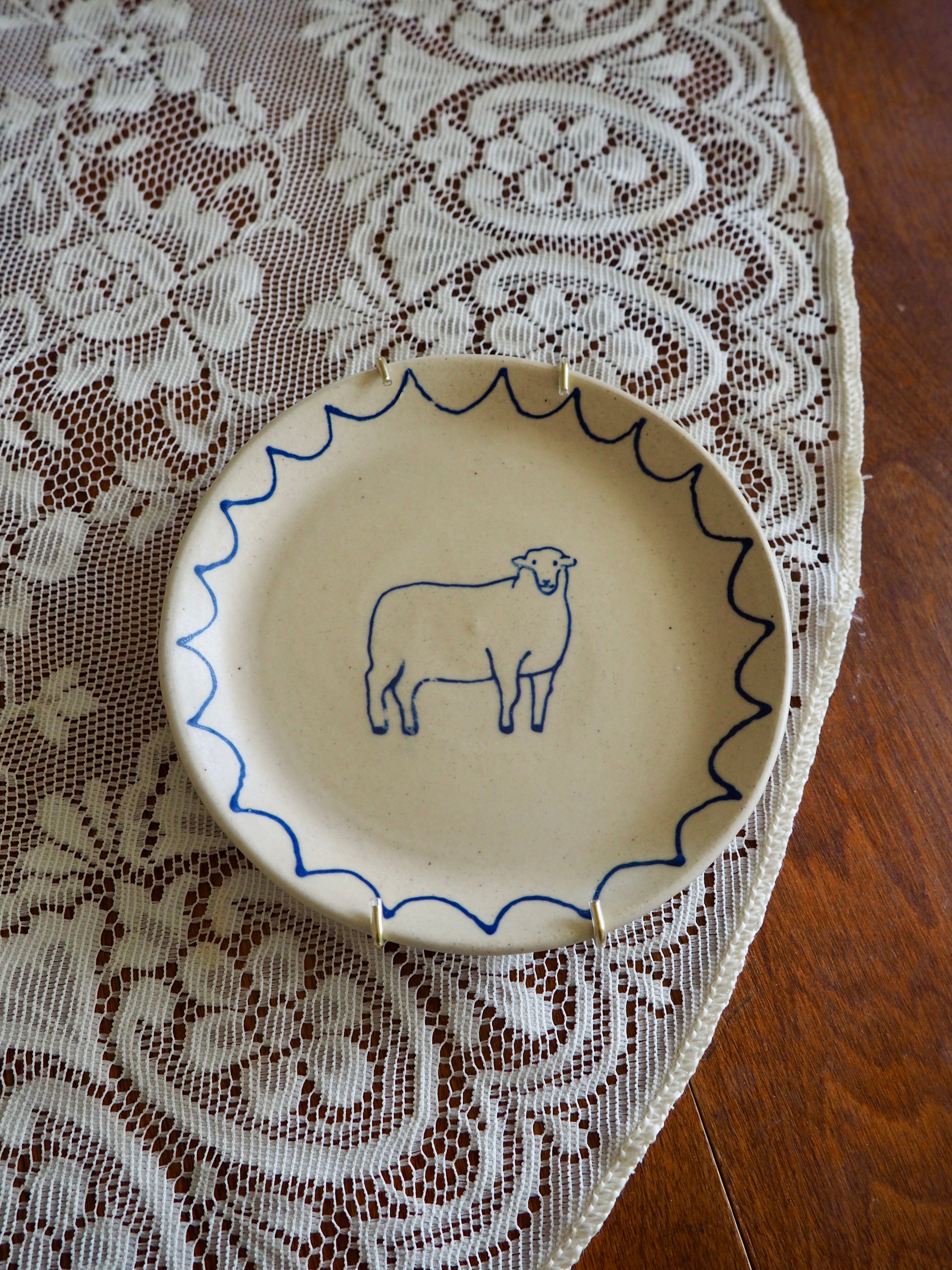 Sheep Scalloped Edge Plate