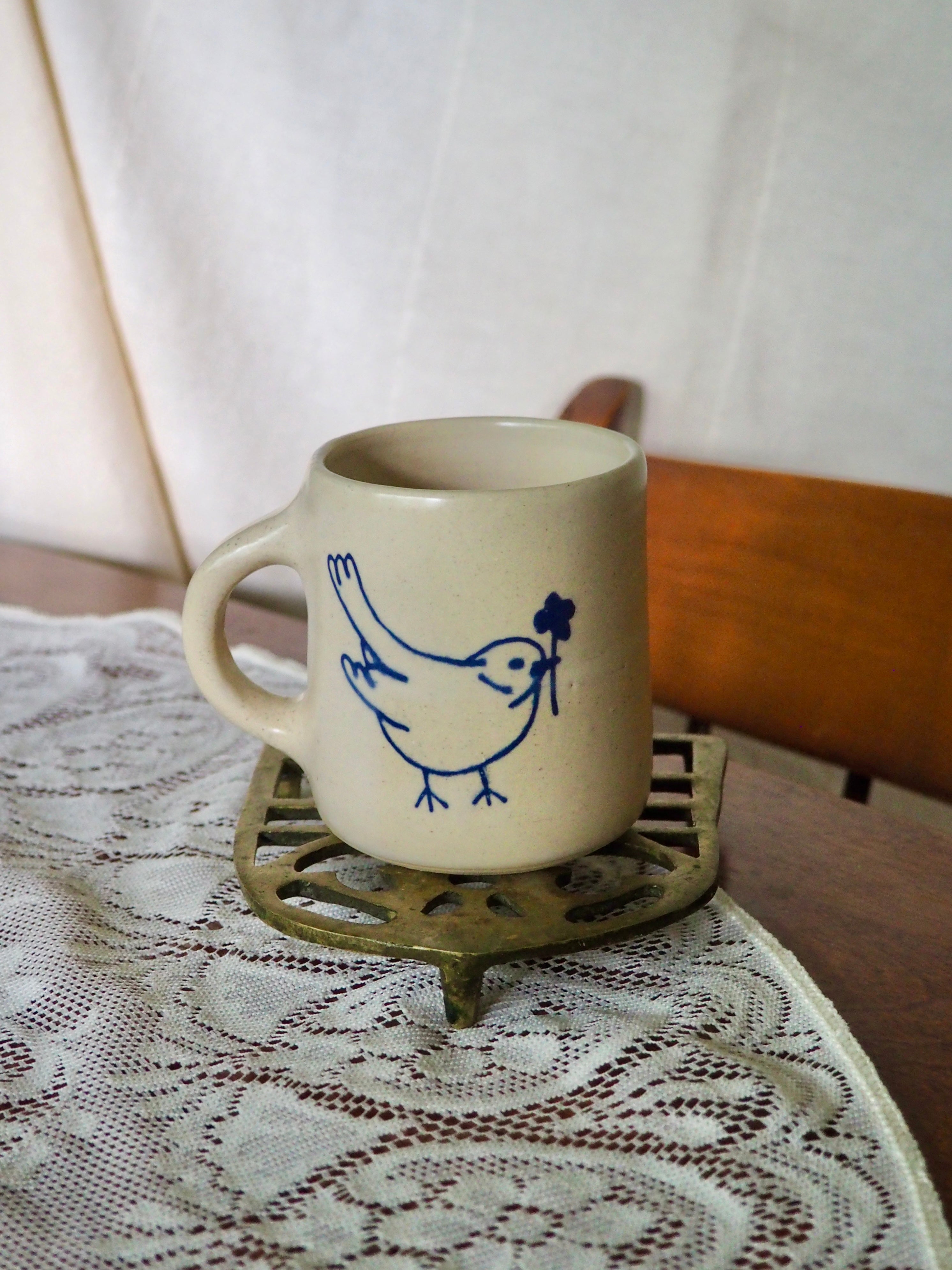 Bird with Flower Mug