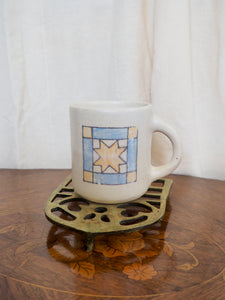 Yellow and Blue Quilt Square Mug