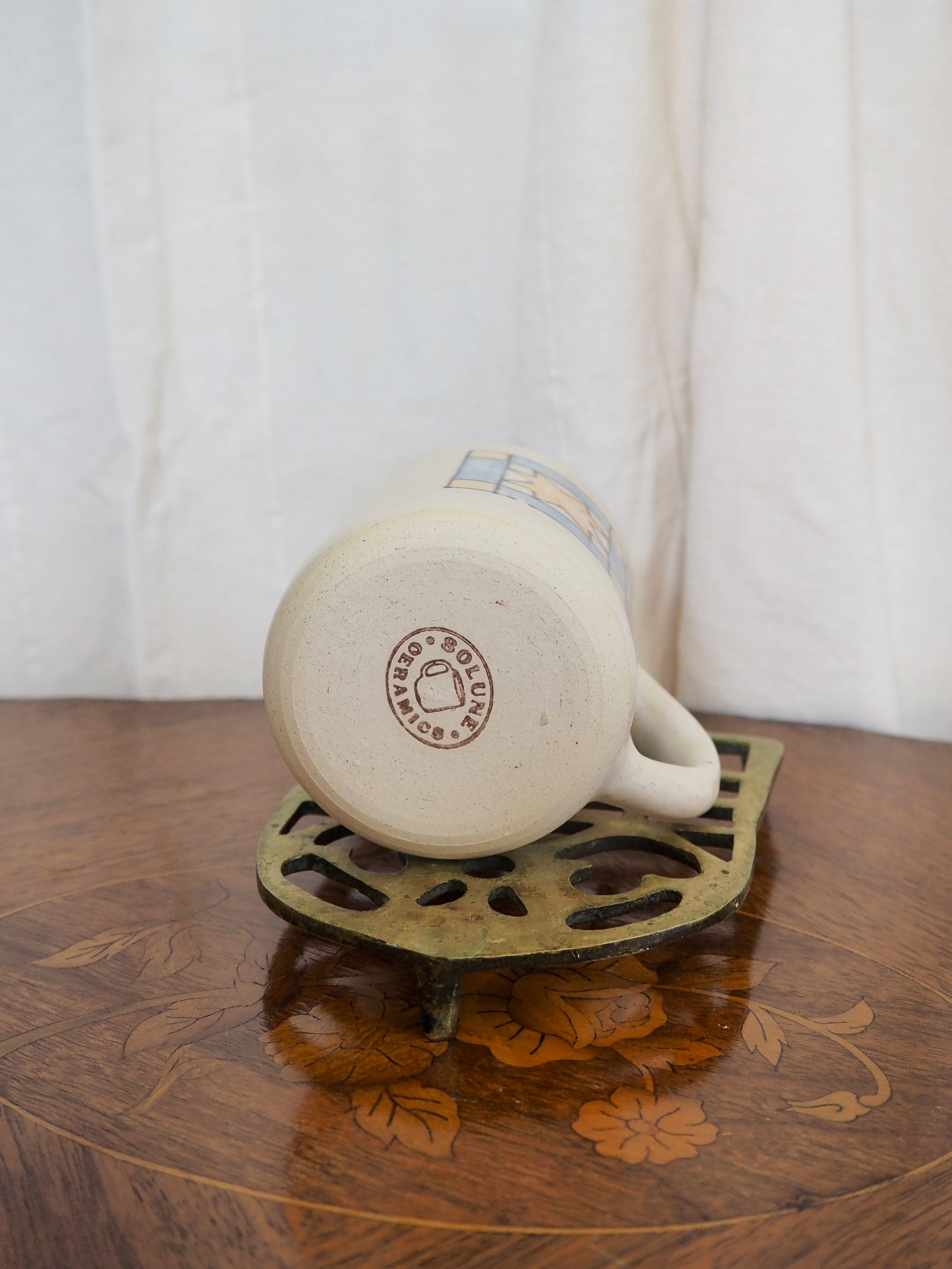Yellow and Blue Quilt Square Mug