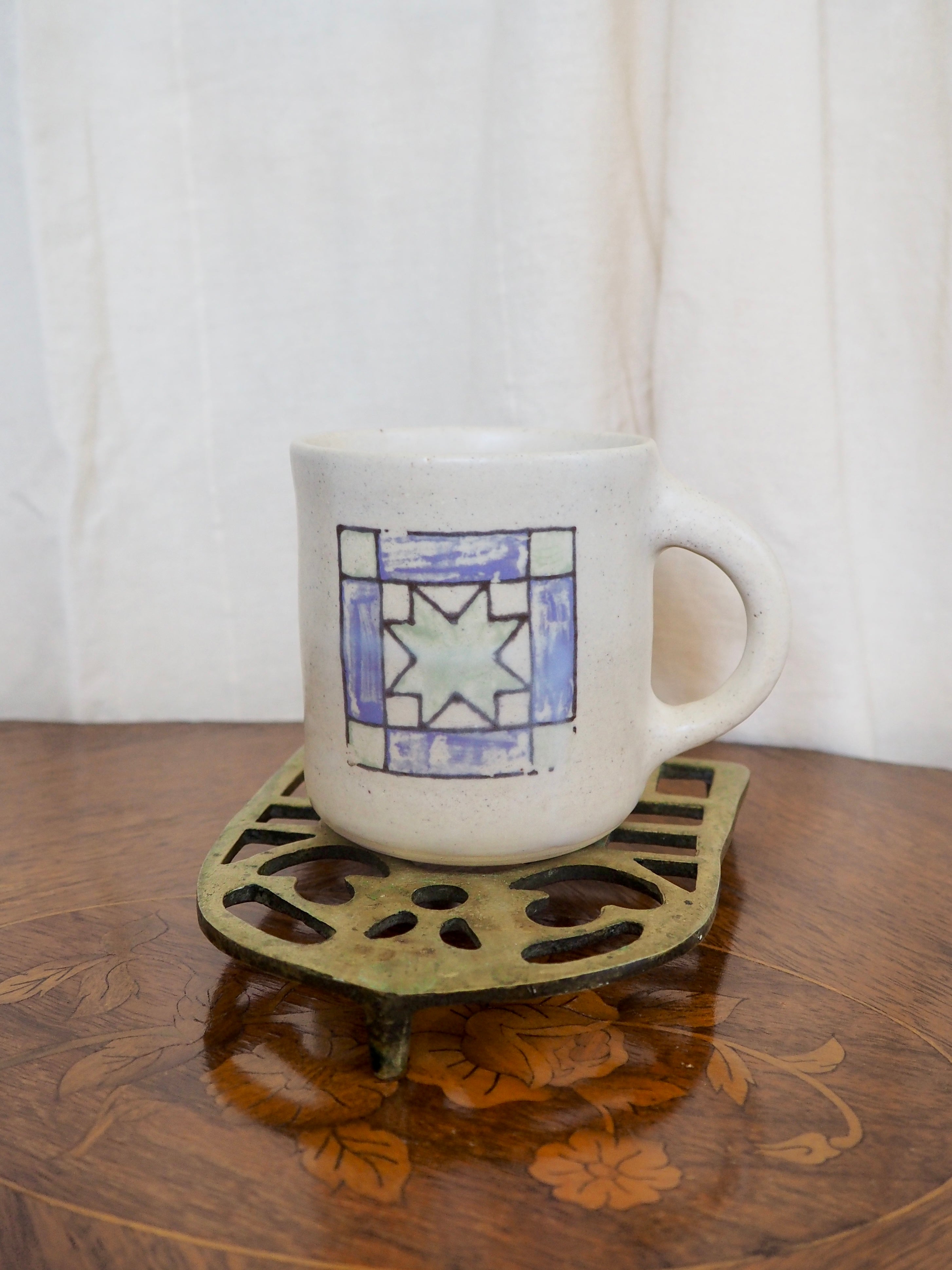 Purple and Green Quilt Square Mug