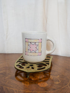 Pink and Yellow Quilt Square Mug