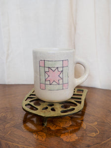 Pink and Green Quilt Square Mug