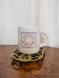 Pink and Yellow Quilt Square Mug