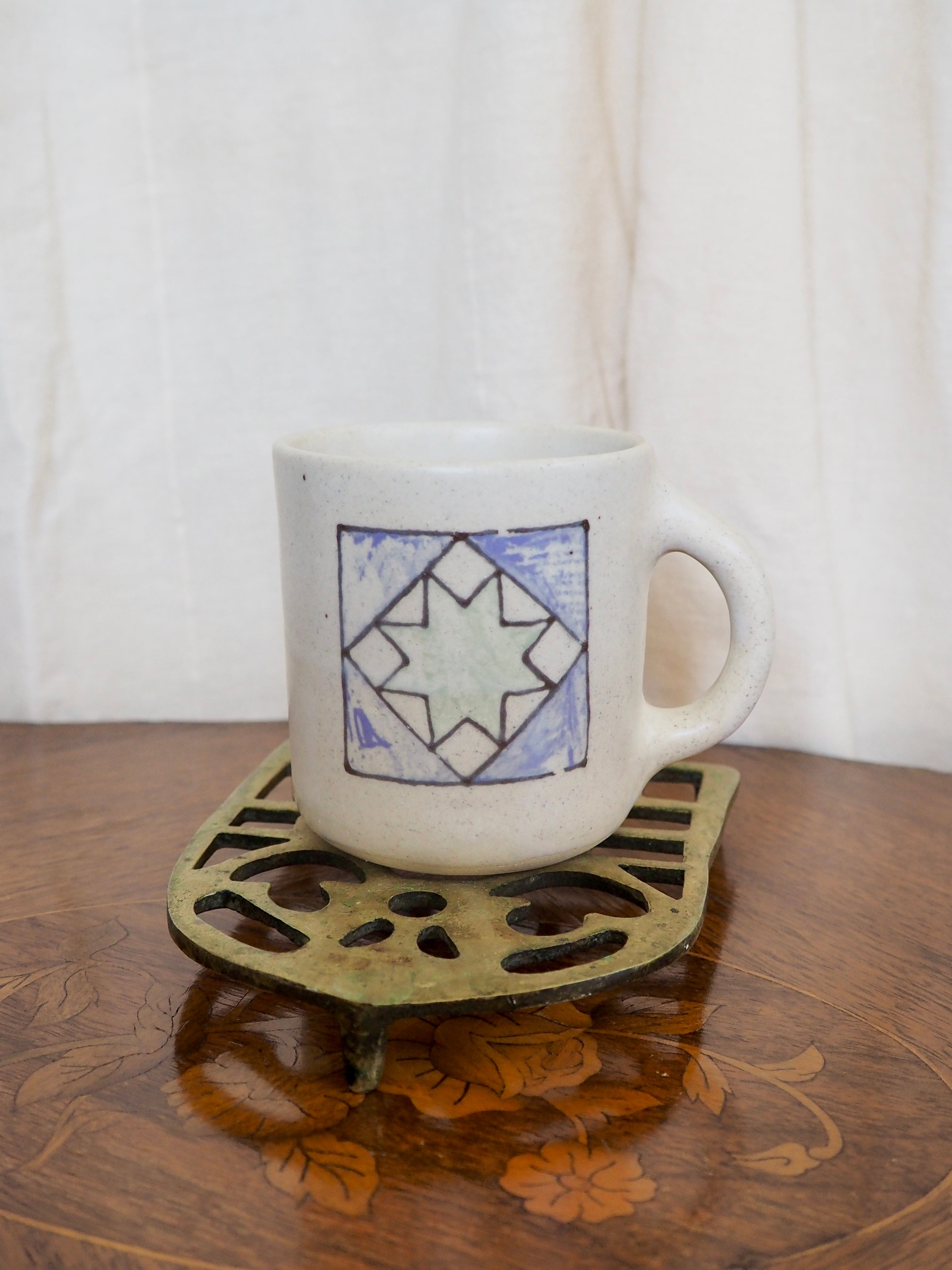 Purple and Green Quilt Square Mug