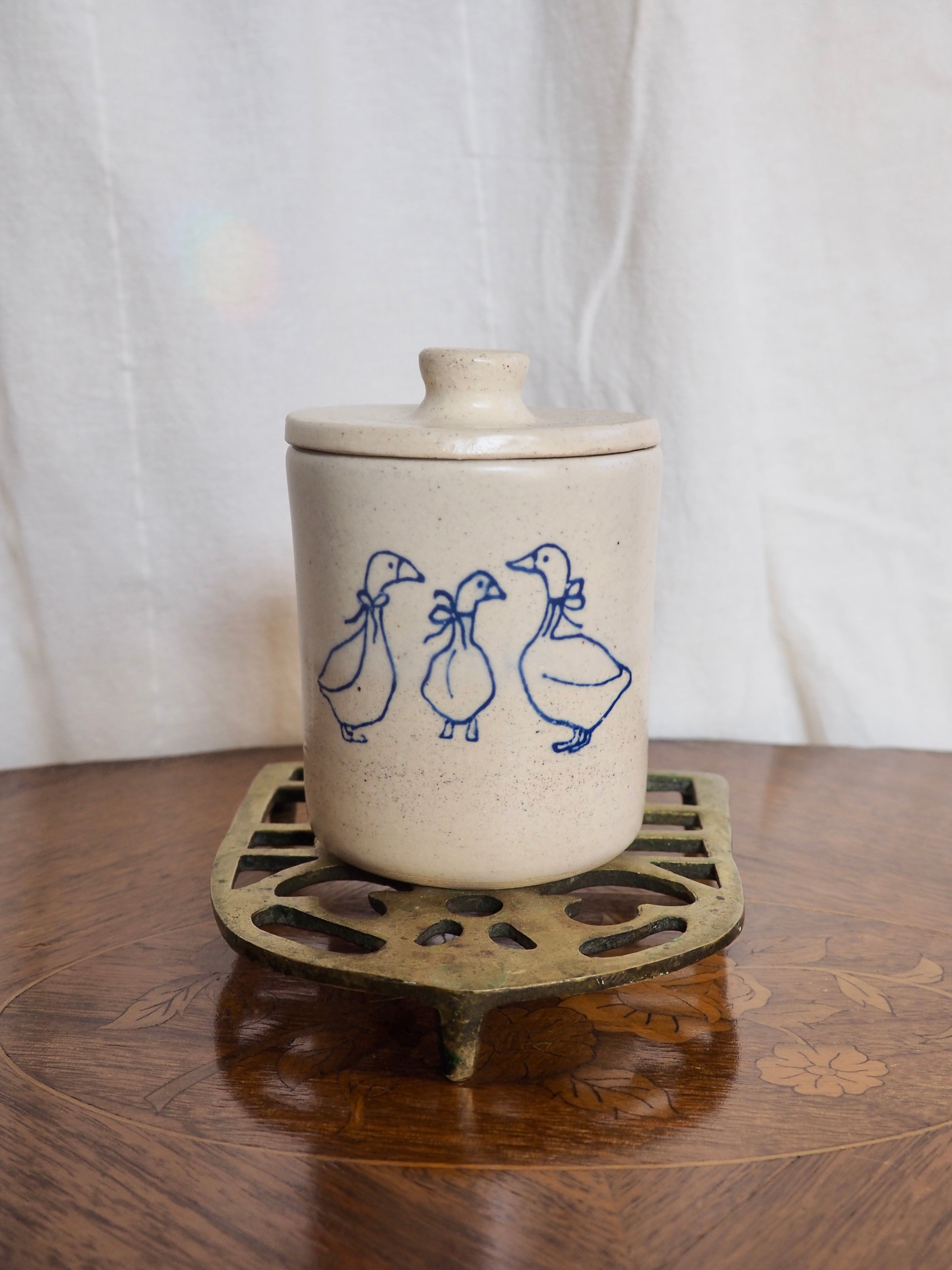 Three Geese Lidded Jar