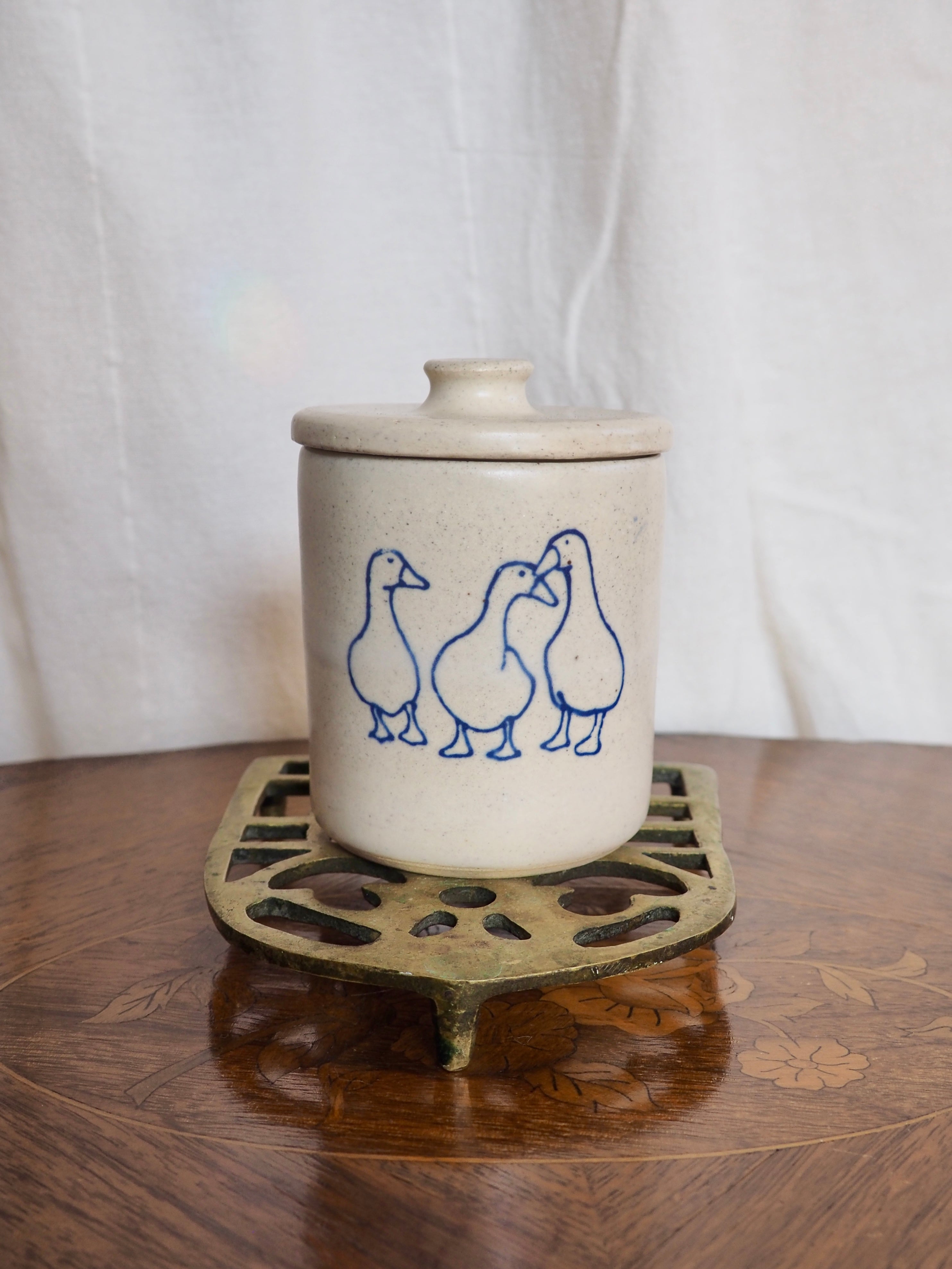 Three Ducks Lidded Jar
