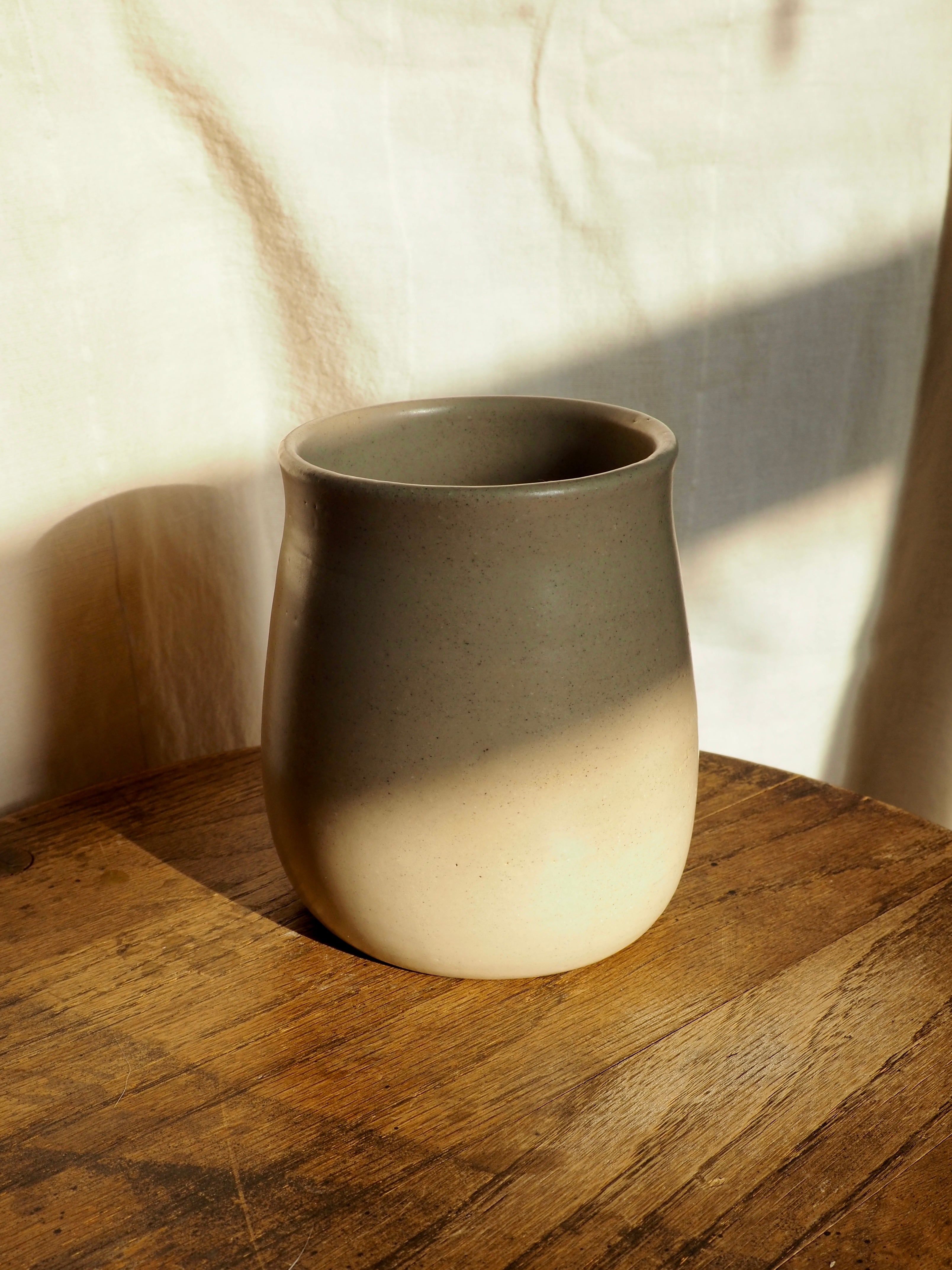 Utensil Crock with a Blue Flower